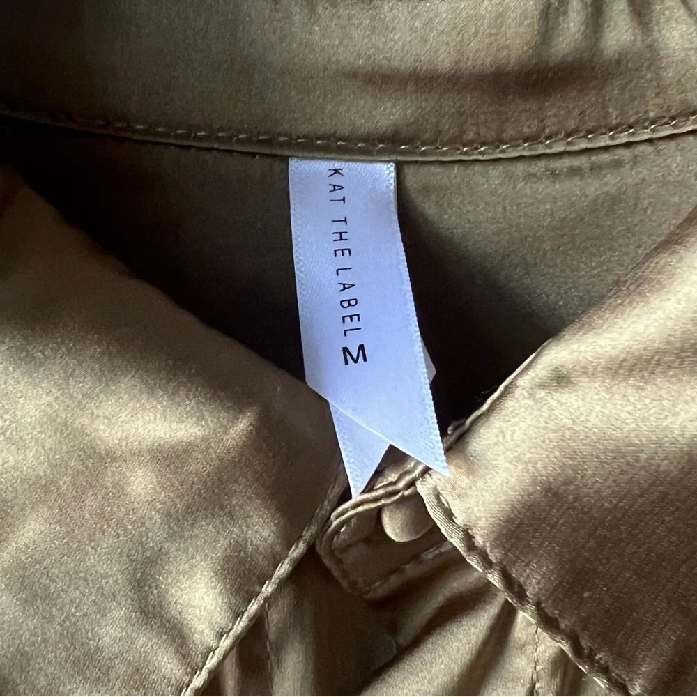 Kat The Label | Satin Pajama Shirt Olive | M - Picture 13 of 13